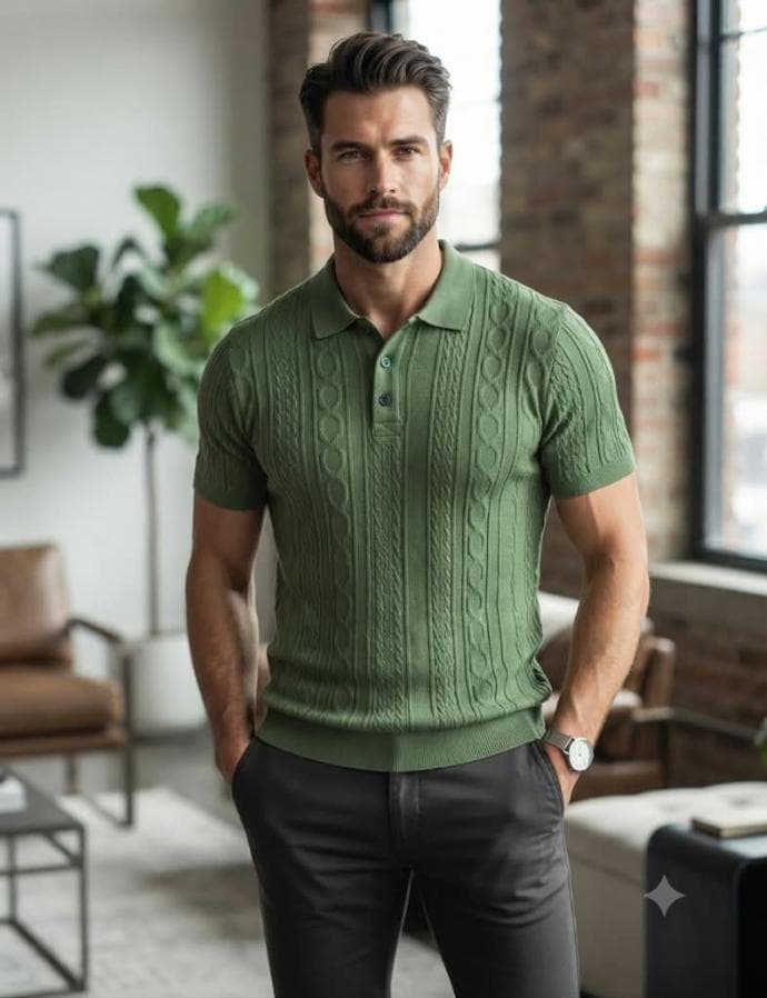 Camiseta  Polo Texturizada