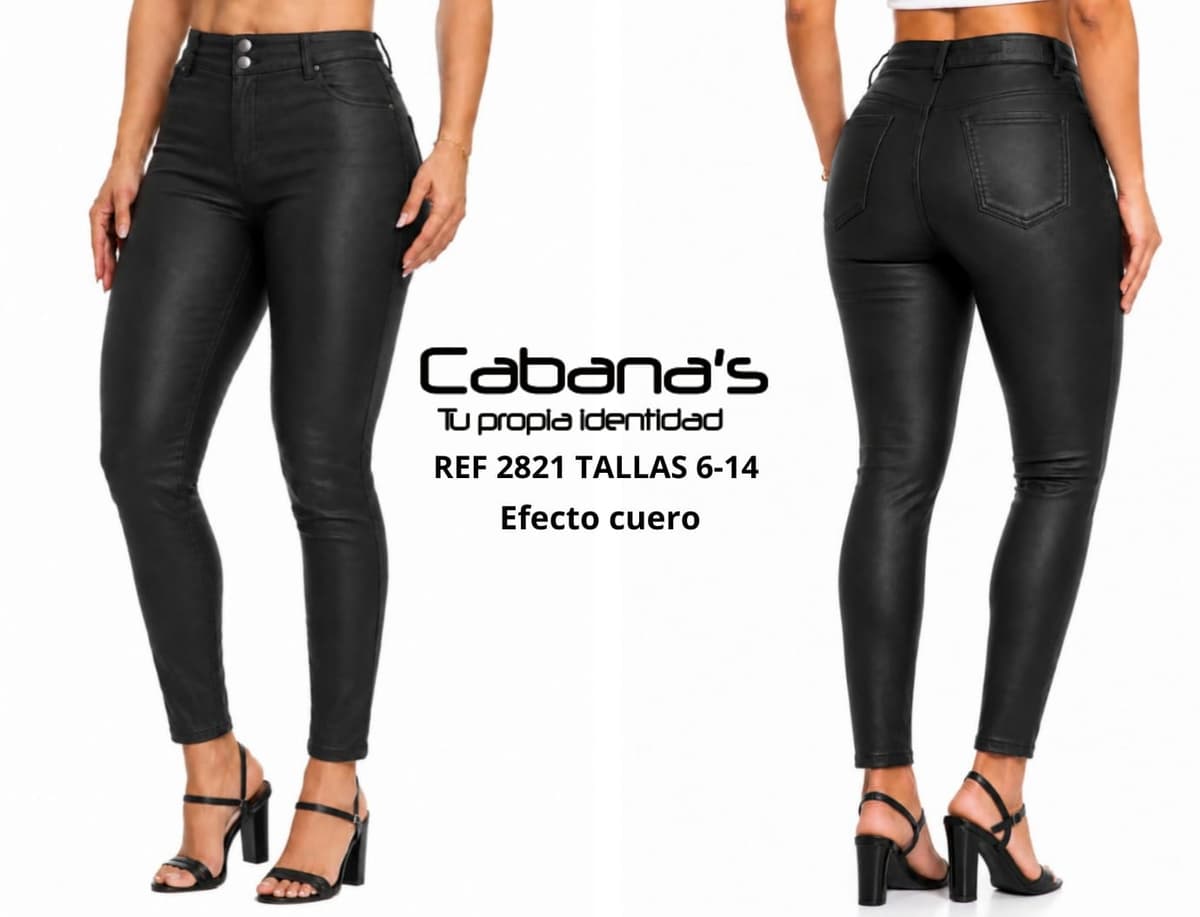 Jeans  Efecto Cuero