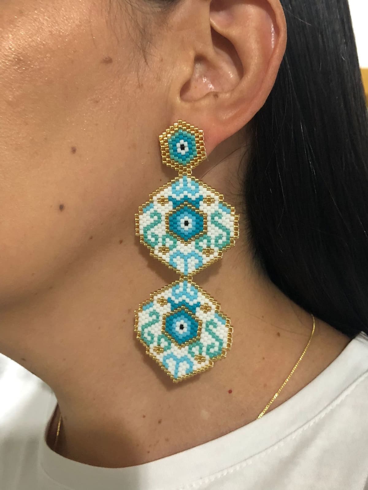 Aretes doble rombo