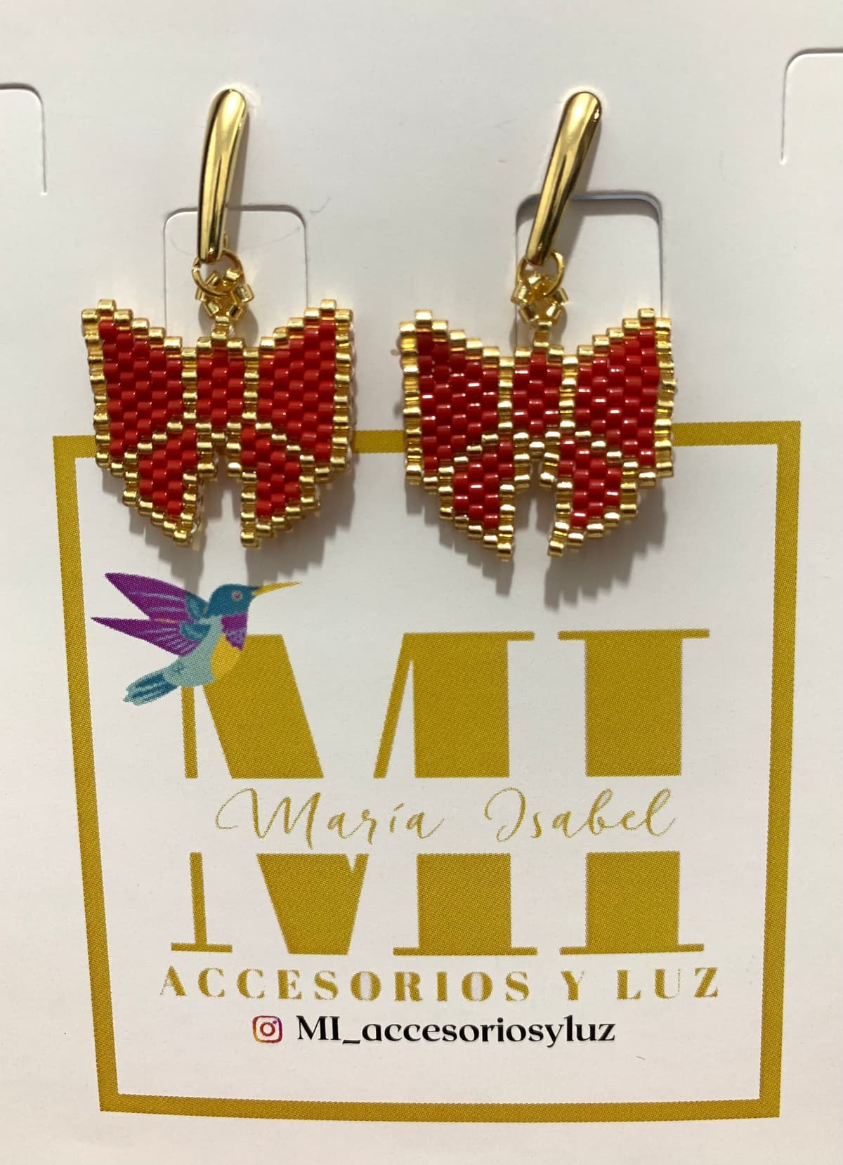 Aretes moo rojo