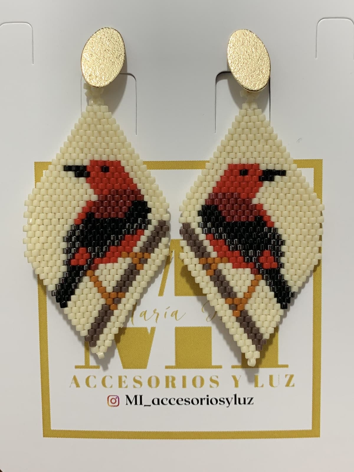 Aretes pájaro rojo