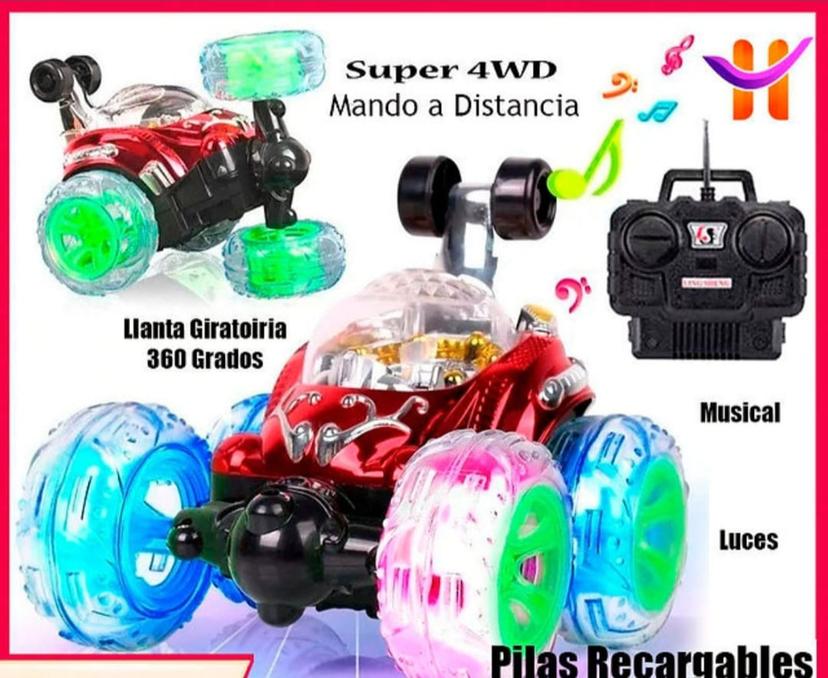 Carro loco control y luces y sonido 360 bateria recargable