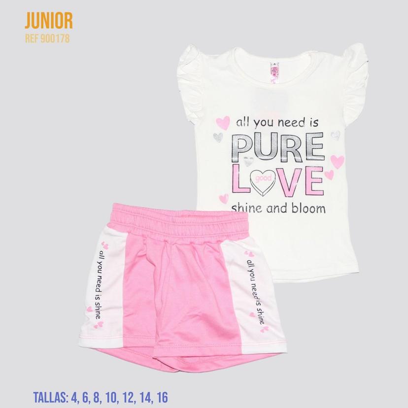Conjunto nia short y camiseta