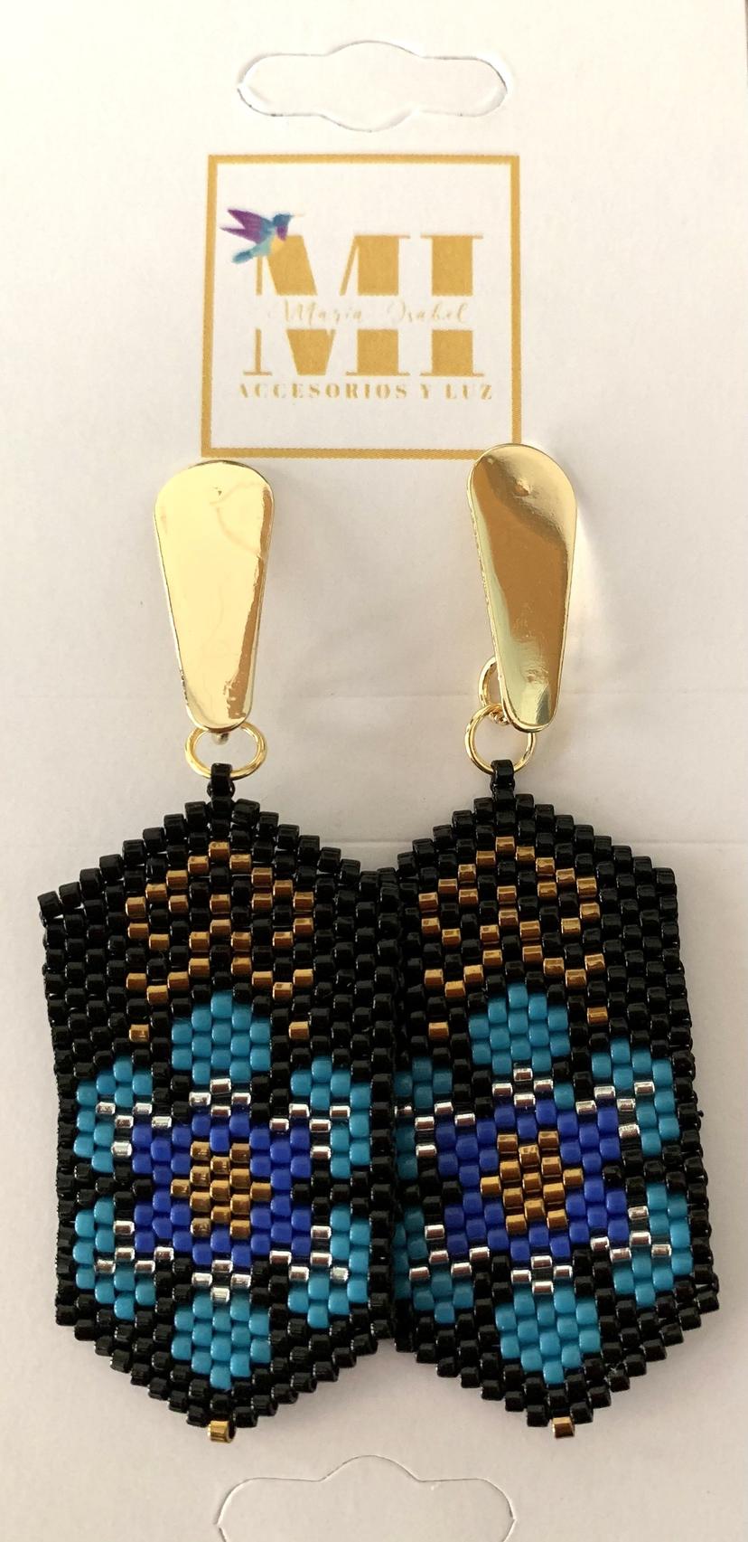 Aretes flor azul