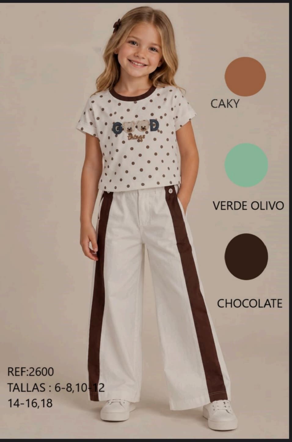 Conjunto Infantil de Camiseta Estampada y Pantalón con Bandas Laterales