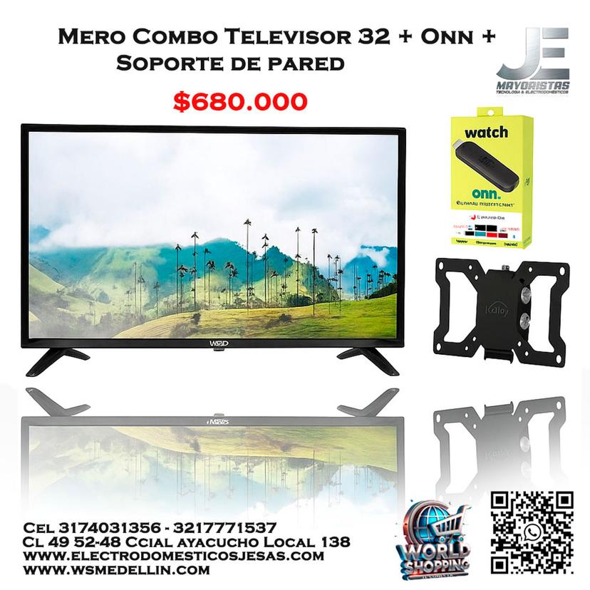 Televisor Visivo 32 Combo + Onn + Soporte